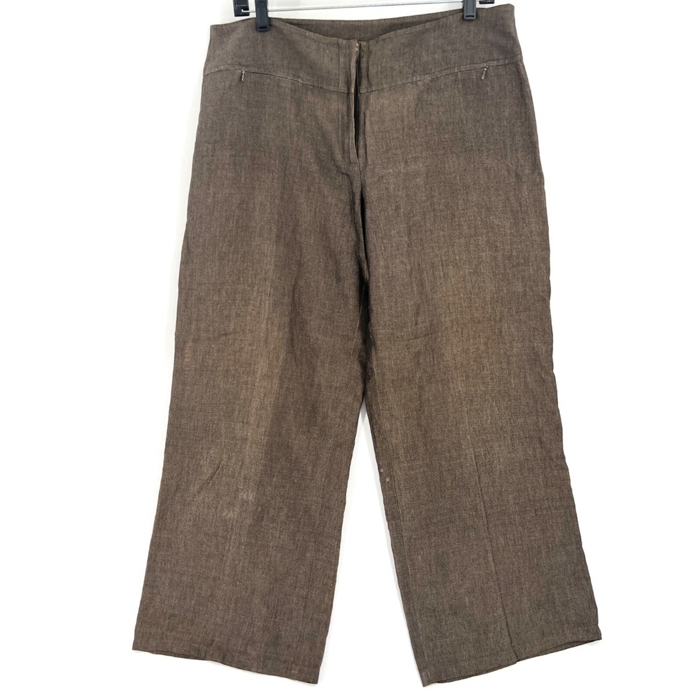 Eileen Fisher Brown Simple‎ Capris Clamdigger Pants Lightweight Unlined Size M/L